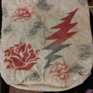 Floral and Zigzag Canvas Tote